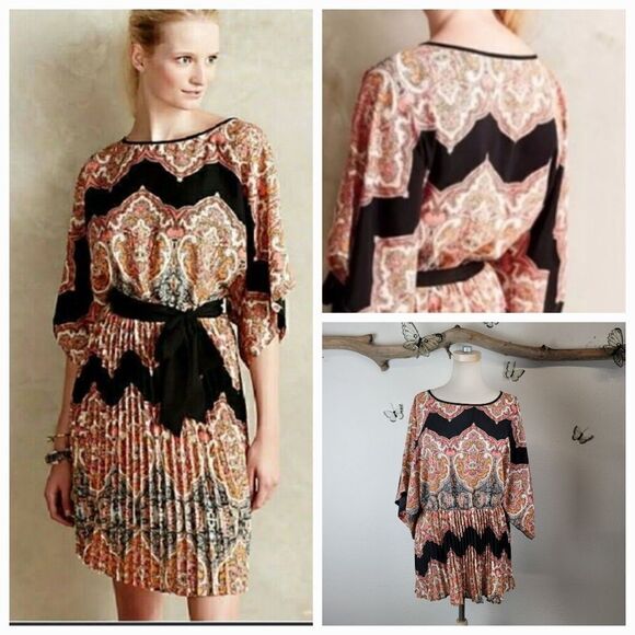 Anthropologie fleur wood bera pleated dress - Picture 1 of 8